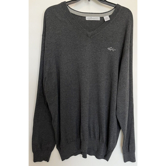 Greg Norman Size XXL V Neck Sweater Dark Gray - Picture 1 of 8